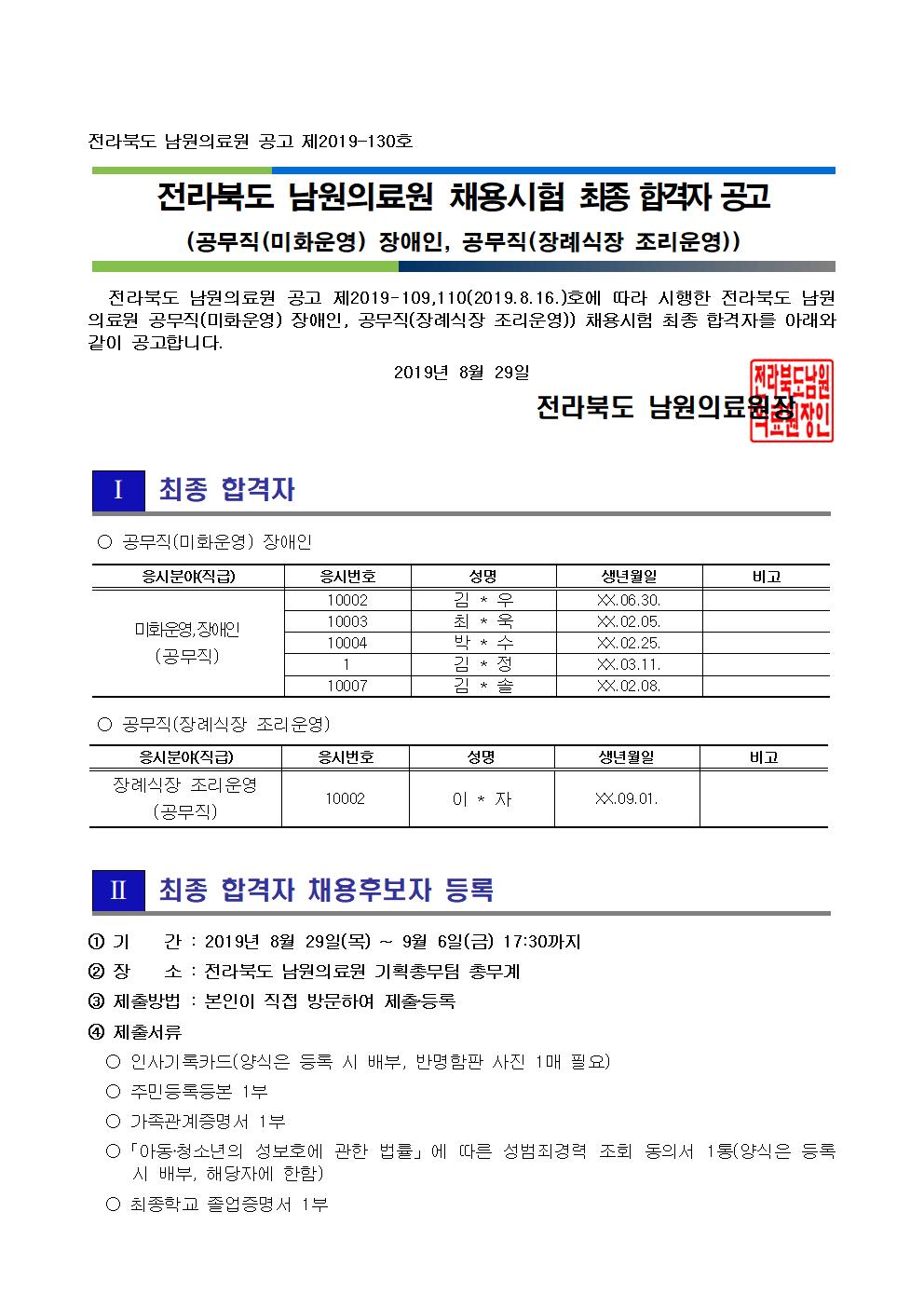 20190829 최종 합격자 공고_(공무직(미화운영) 장애인, 공무직(조리운영))001.jpg